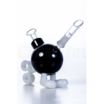 Mini Black Ticking Bombe Dabbing Öl Rig Glas Wasserpfeifen (ES-GB-375)